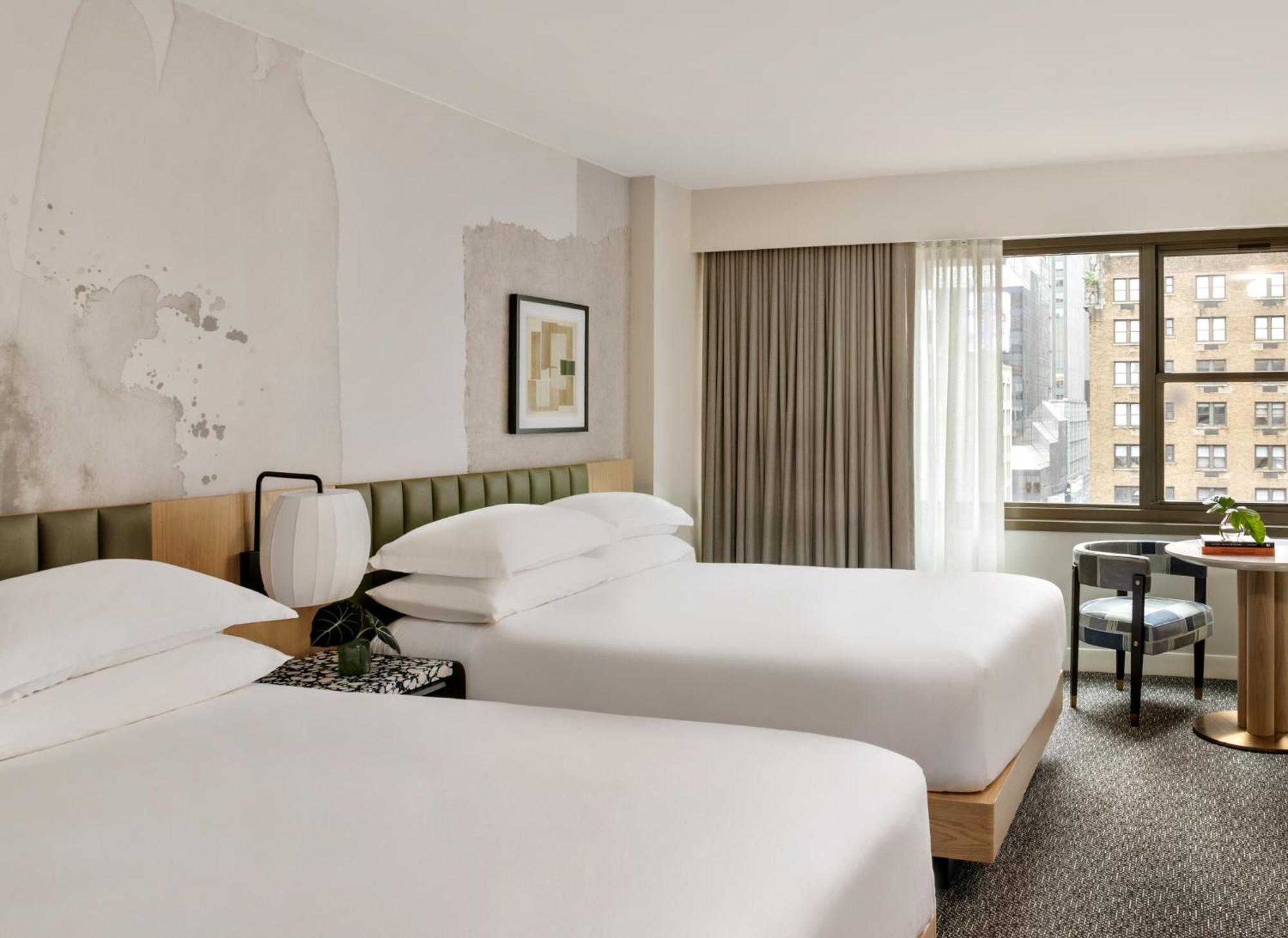 纽约 时代广场希尔顿花园旅馆酒店 外观 照片 A guest room at the hotel