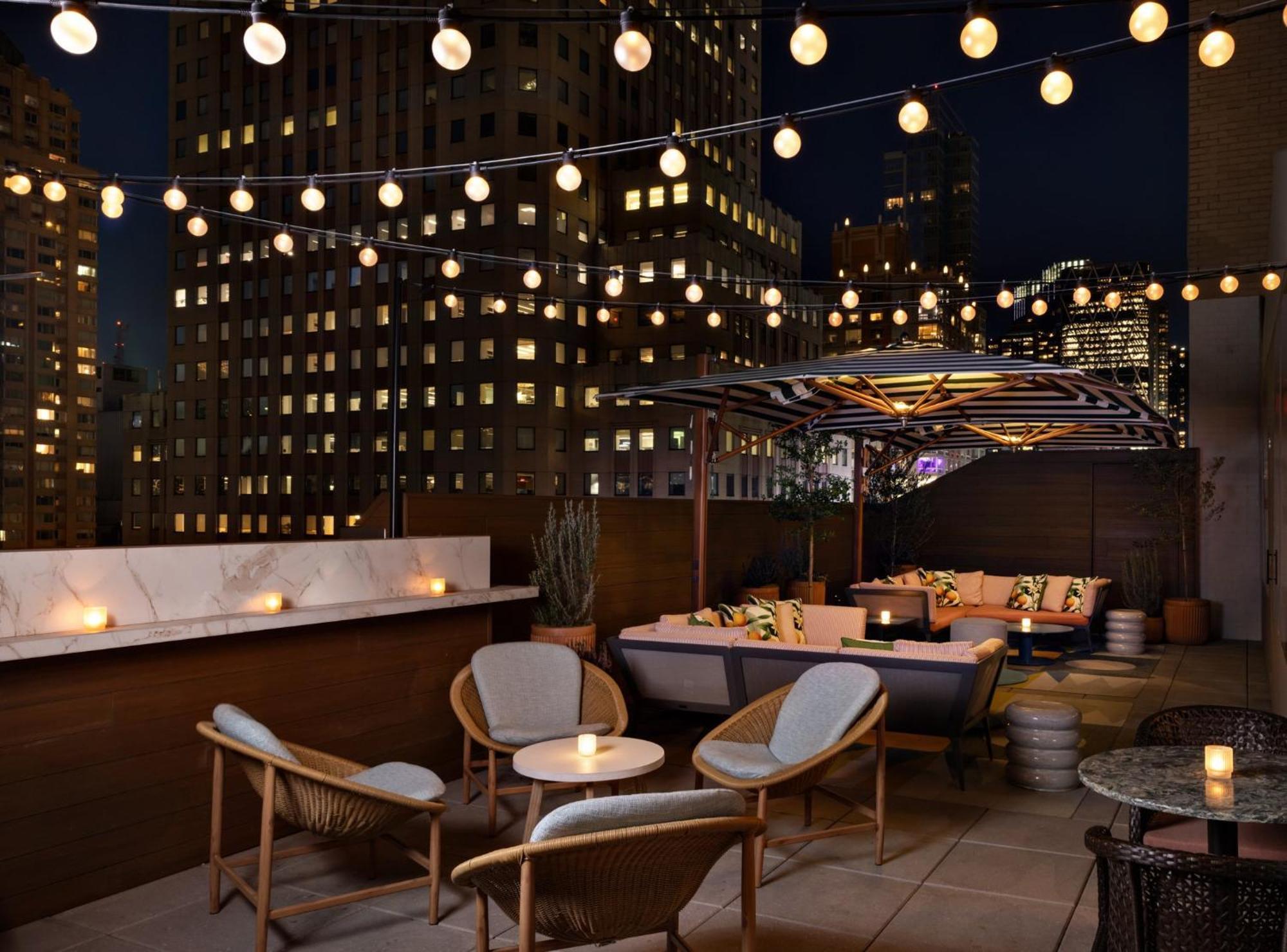 纽约 时代广场希尔顿花园旅馆酒店 外观 照片 The rooftop bar at the Standard East Village